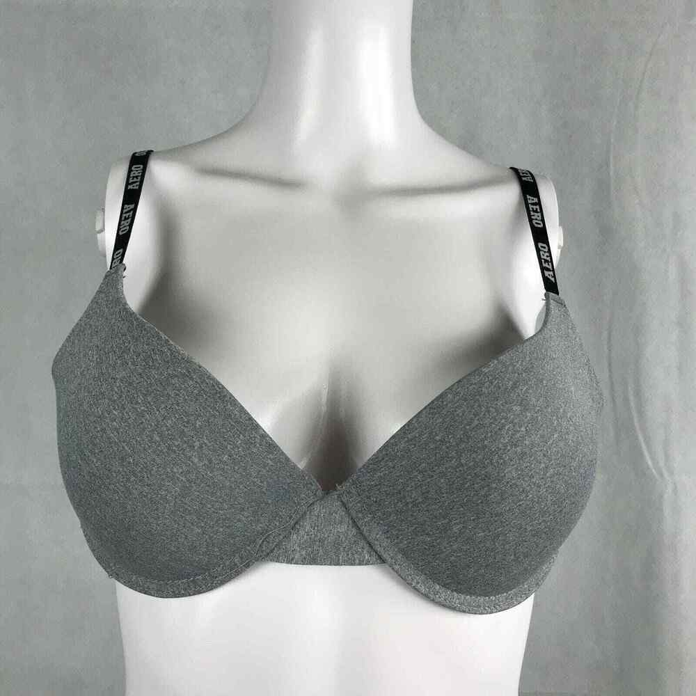 Aeropostale Bra Womens Sz 36C‎ Gray Underwire Convertible Back T Shirt